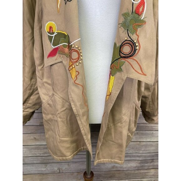 Marc D’Alcy Size 10 Vintage Jacket Embroidered Beaded Open Front Retro 80’s - Picture 4 of 10